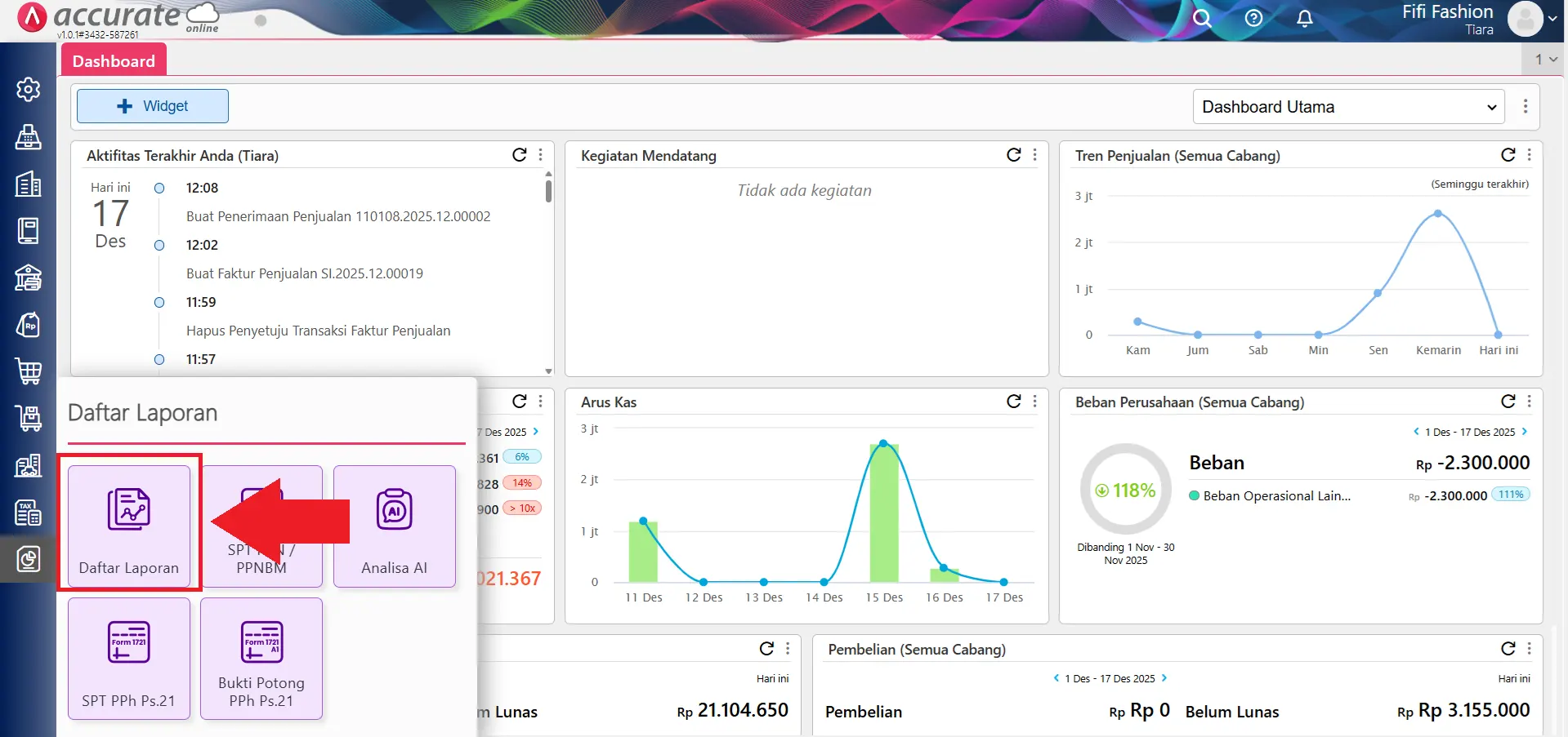 Cara cek faktur dimuka